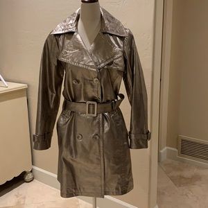 Vintage Newport News Genuine Leather Gold Double breasted Coat